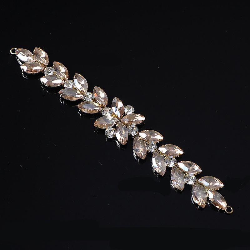1PC Sew-On Trim DIY Marquise Teardrop & Round for Clothes Shoes Bags Belt Sash Appliques Glitter Wedding Dress Rhinestone Chain