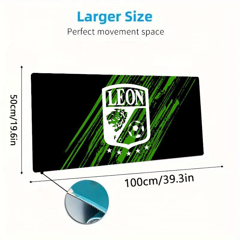 Leon Youth FC Mouse Pad, Large Gaming Desk Mat, Non-slip XXL Mousepad for Laptop & Tablet, Mini PC Playmat with Stitched Edges