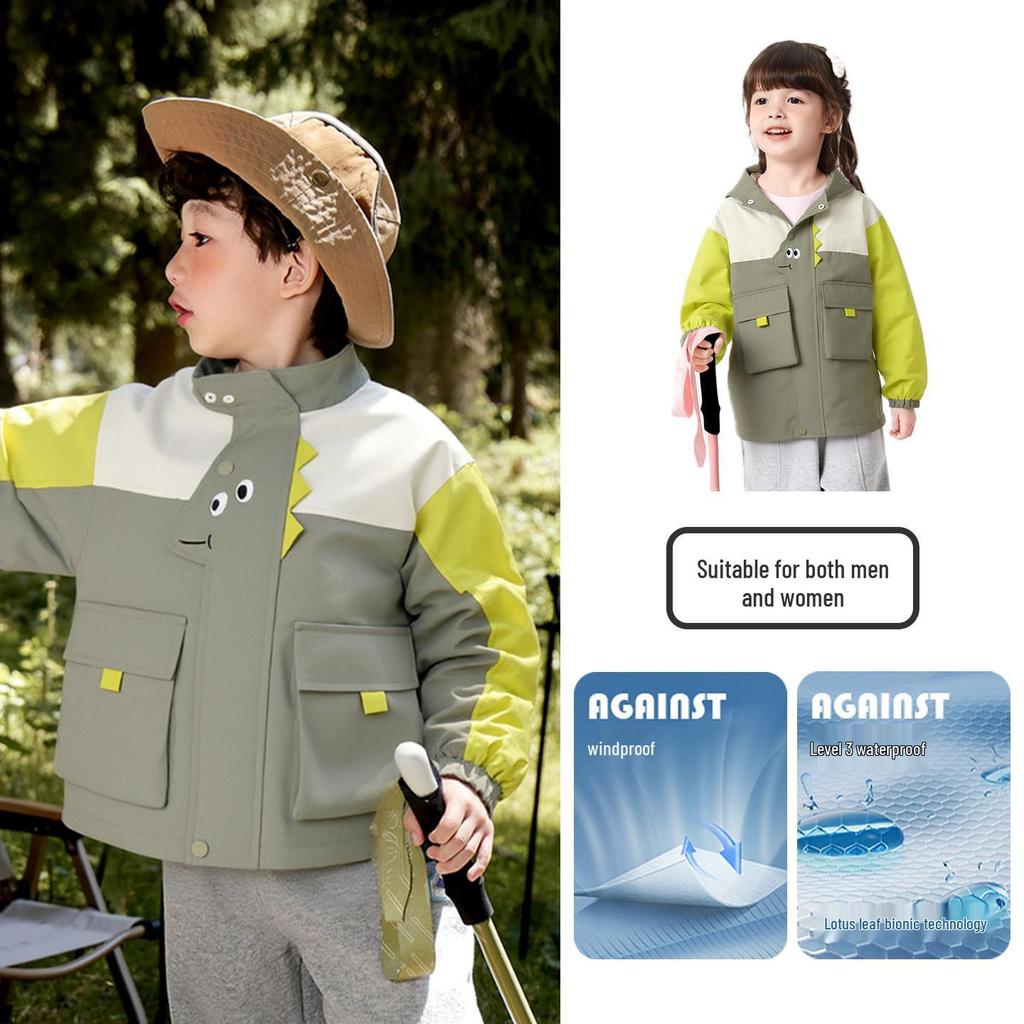 Europäische Jungen-Bergsteigerjacke - Frühjahr 2026 Neue Trendige Kinder-Outdoor-Jacke für Kleinkinder und Kinder