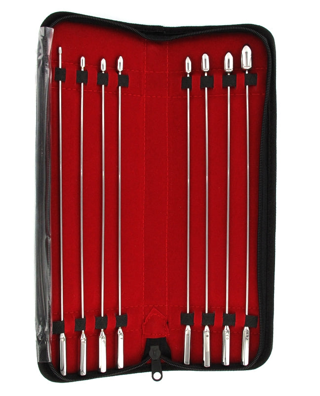 Kit de 8 tiges d'urètre en métal Rosebud 24cm - Diamètres 4 à 12mm - Kiotos - Tiges Urètre