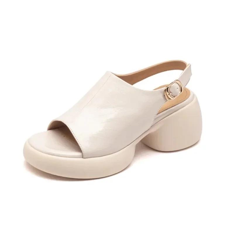 Fashion Women Sandals High Heels Casual Shoes Summer Fashion Chunky Woman Slippers 2025 Trend Brand Walking Cozy Zapatillas De Mujer