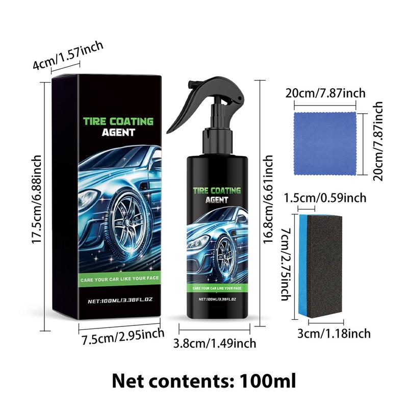 Car Tire Shine Cleaner 100ml Auto Tire Retreader Agent Deep Cleaning Tire Maintenance Tool For Trucks Mini Cars Sedans RVs