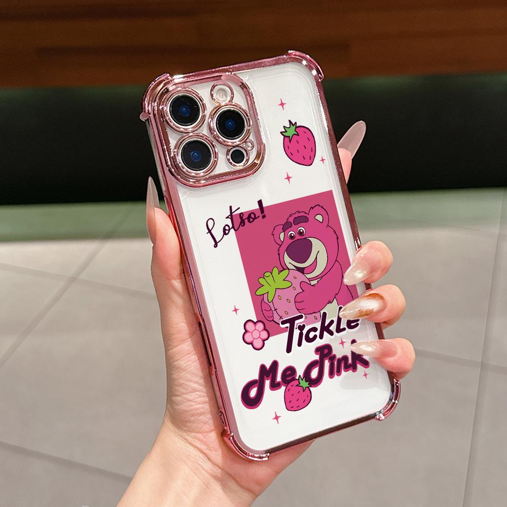 Cartoon L-Lotsos Bear Phone Case for Samsung Galaxy A57 A56 A55 A54 A53 A52 A37 A36 A16 A06 4G 5G Anti-drop Transparent Cover Galaxy A52 5G