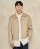 Prairie Action Pleated Minimal Jacket (Beige)
