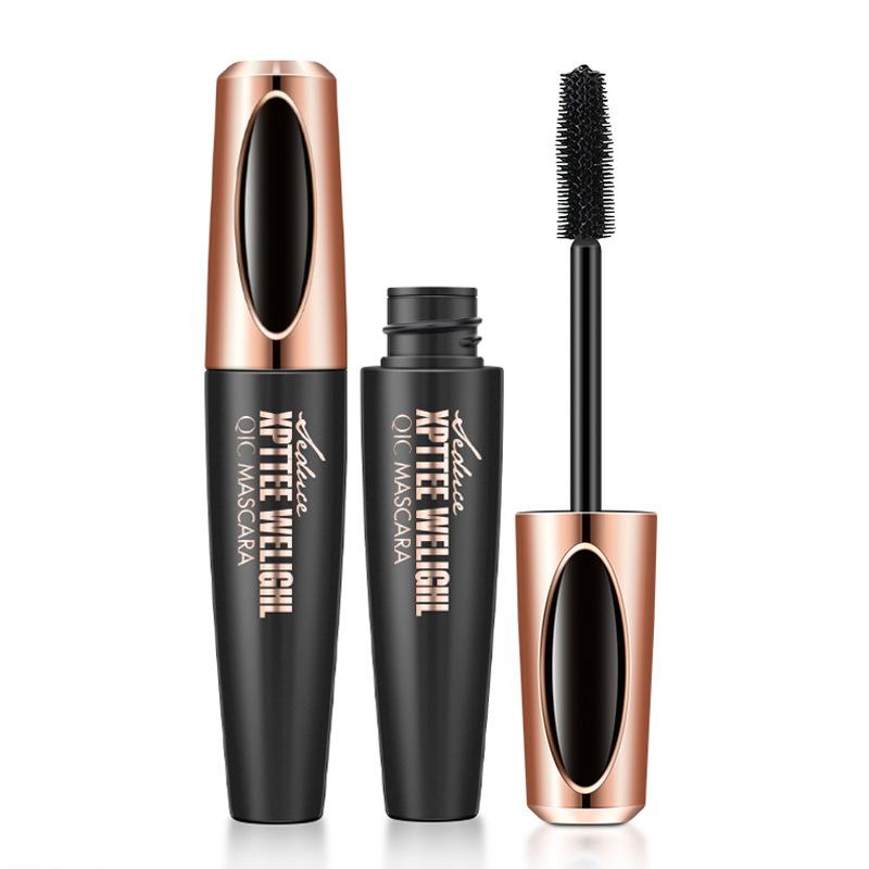 Makeup Film, Plump Mascara, Waterproof, Dense, Slender, Curled Silicone Brush Head 4D Mascara