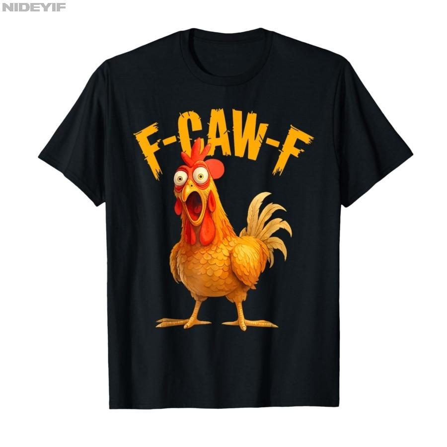 F Caw F Black Crow, F-Caw-F Funny Black Bird Saying Meme T-shirt Men Women 100% Cotton T Shirts Short Sleeve Tops P416
