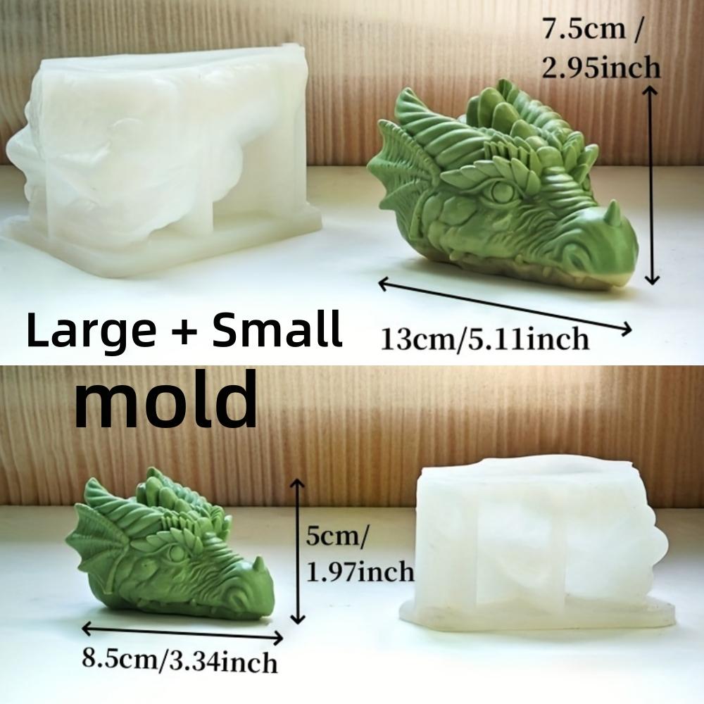 3D hlava draka svíčka silikonová forma monstrum drak pryskyřice silikonová forma dinosaurus ohnivý drak beton sádra formy domácí dekorace