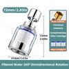 Kitchen Sink Faucet Extender 360 Swivel Water Filter Soft Water Anti Splash Long Reach Bubble Aerator with Universal Fit