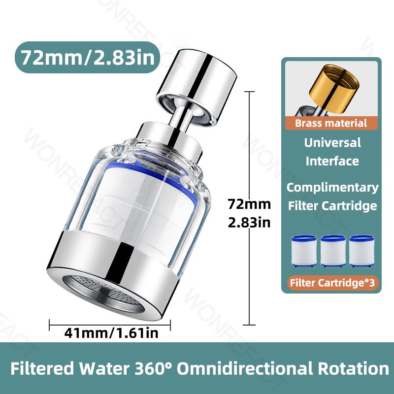 Kitchen Sink Faucet Extender 360 Swivel Water Filter Soft Water Anti Splash Long Reach Bubble Aerator with Universal Fit