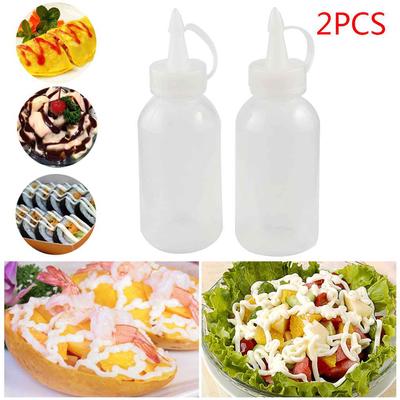 2 Stück 100 ml Kunststoff-Sauce-Squeezer-Flasche mit Bouteille-Spender
