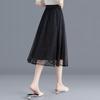 Women's High Waist Polka Dot Mesh Midi Skirt
