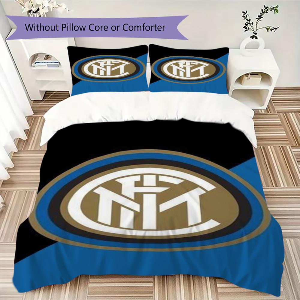 Inter Milan Patronen Beddengoed Dekbed Set Dekbedhoes Kussensloop Huisdecoratie Verjaardagscadeau (1 dekbedovertrek + 2 kussenslopen (zonder vulling))60