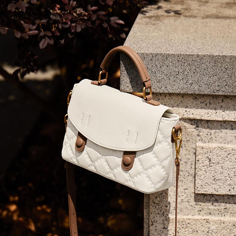 Casual Versatile Small Square Bag 2025 Autumn Winter New Fashion Design Single Shoulder Bag Genuine Leather Commuter Crossbody Bag