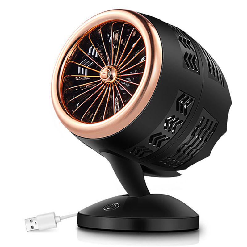 Double-blade for Turbine Table Tiny Round Fan Quiet Operation Adjustable Tilt 5-