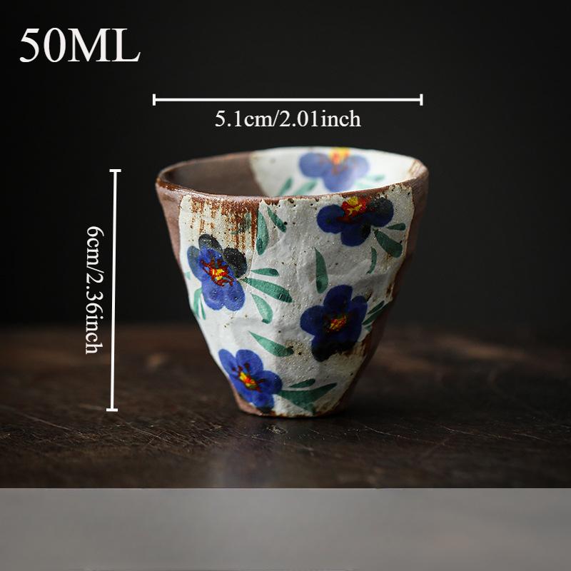 Ručně kreslený starý kamenný keramický šálek čaje Shibayaki kung-fu čajová sada Vintage hrubá keramika šálek na čaj kreativní čínský šálek