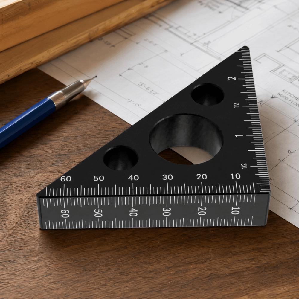 High Precision Measuring Tool Aluminum Alloy Layout Measuring Tool Triangle Ruler  For Woodworking