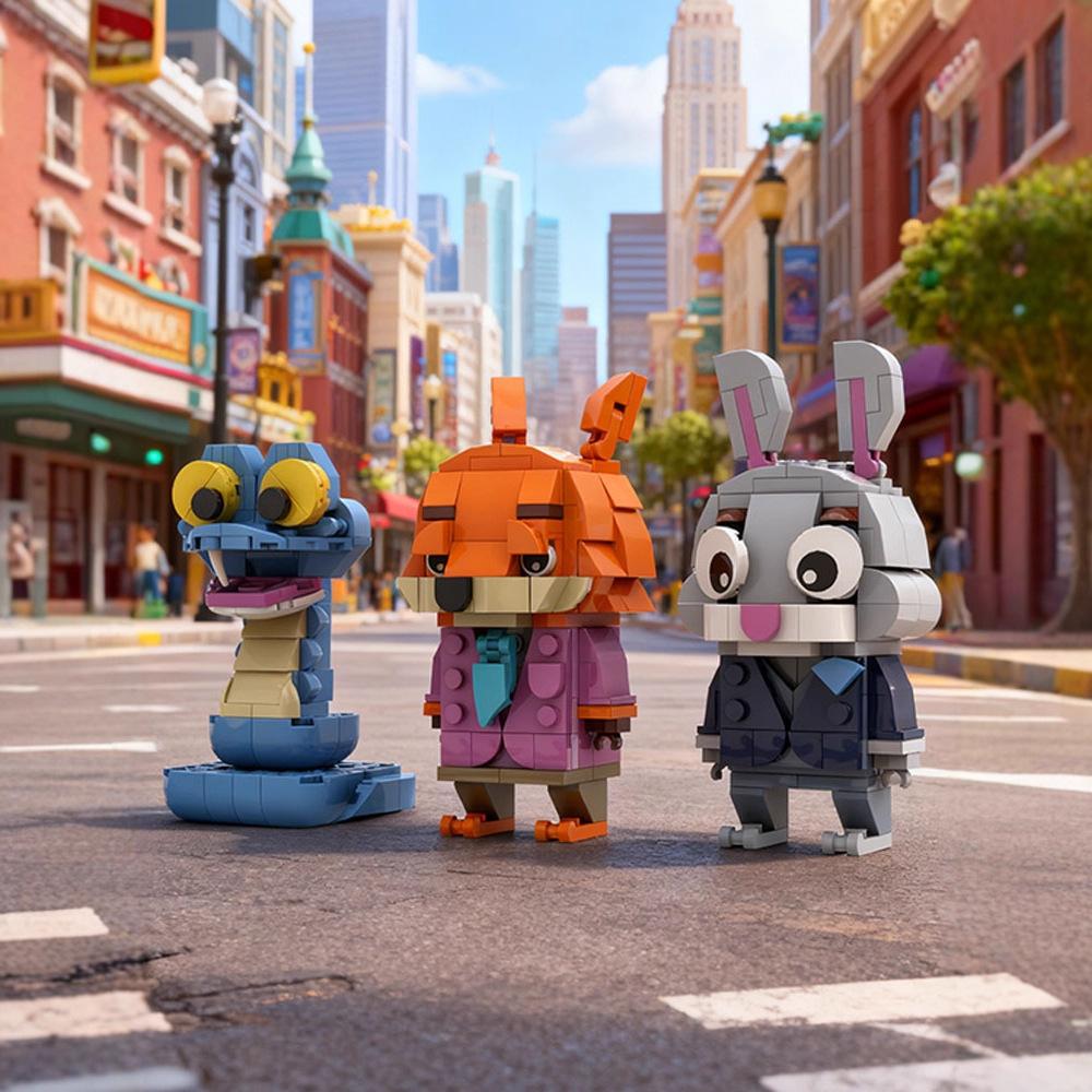 Zootopia Micro Building Blocks Gary Nick Judy Set Figure MOC Model Assembled 3D DIY Brick Toys For Kids Christmas Gift