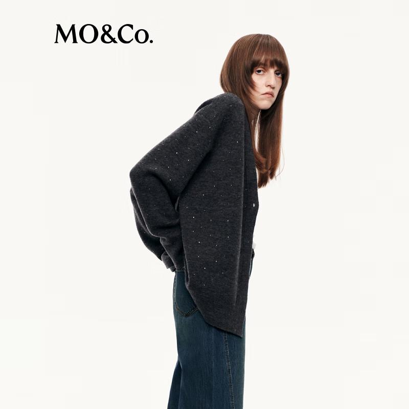 MO&Co. V-Neck Long Sleeve Wool Blend Sweater