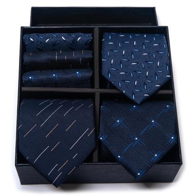 New Men'S Gift Box Set Tie Fashion Business Net Color Jacquard Tie Square Towel