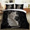 Tiger Lion Leopard Duvet Cover Set Animal Theme 3D Bedding Set King Queen Size For Kids Boy Girl Teens Polyester Comforter Cover