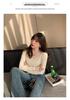 Gray Lace V-Neck Knit Sweater - Women's Slim Fit Long Sleeve Hollow Out Top for Autumn/Winter