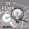One+lifestyle Motorradscheinwerfer, 4,5 Zoll, 12 V, Halogen Betts, Custom (Schwarz/Klar), Schwarz Gelb) (Schwarz/Klar)