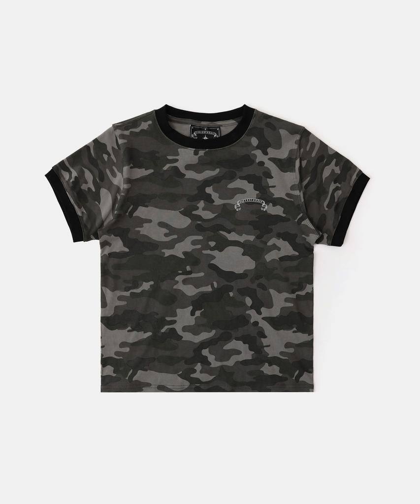 BADBLOOD Cosmo Reflective Ringer T-Shirt - Black Camo