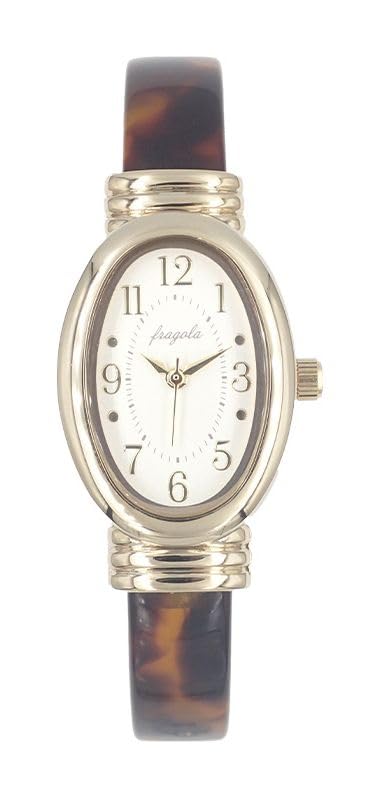

Fragola Oval Acetate Bangle Watch BR Brown [Follow] N02124S-3 Women s