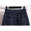 Summer Style Plus Size Skirts Elastic Solid Women Denim A-Line Blue Vintage Basic Skirt 4XL