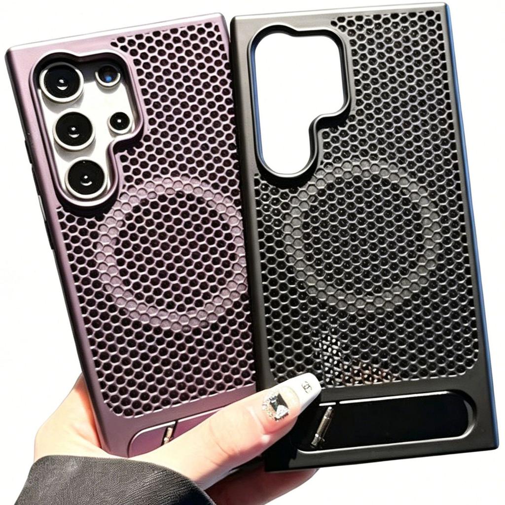 Case for Samsung S26 S25 S24 Plus Ultra Magnetic Protective Case Honeycomb Heat Dissipation Tough Shell With Holder Kickstand