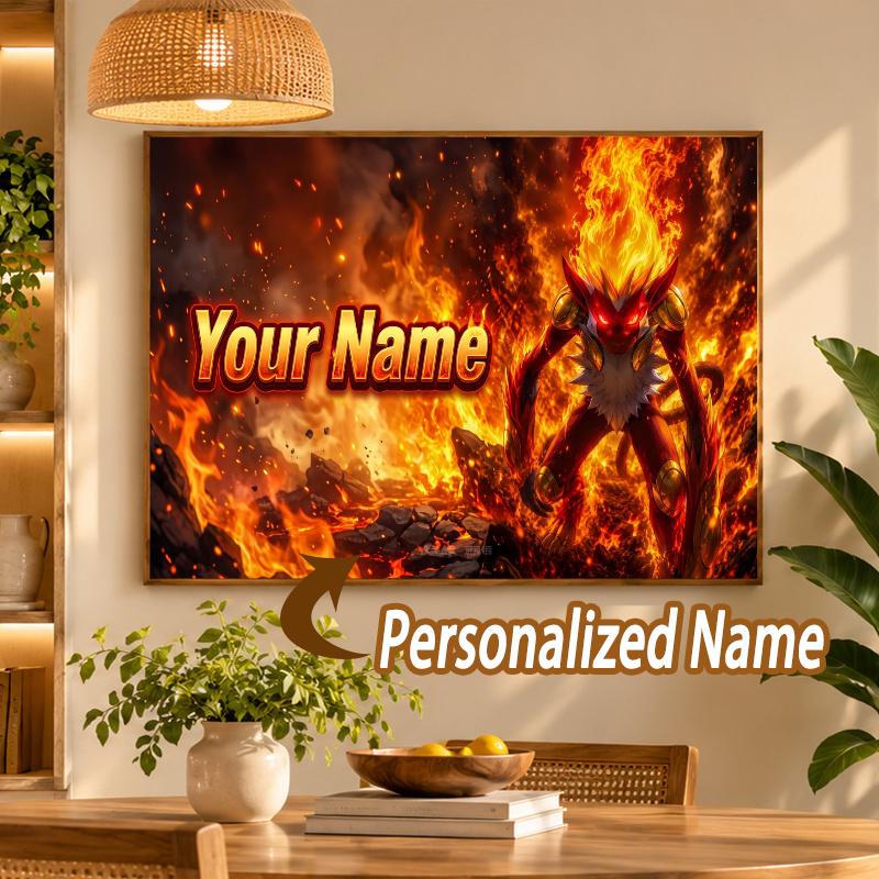 Zoroark Custom Name Diamond Painting Personalized 5D Full Drill DIY Diamond Art Home Decor