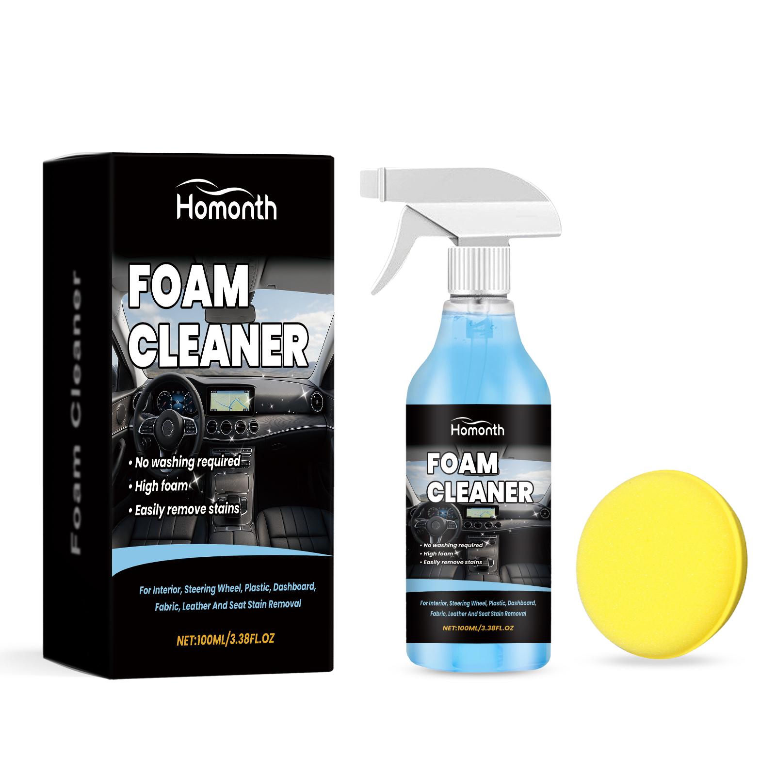 

Homonth Car Interior Cleaner Spray For Leather Fabric And Plastic Gentle Cleaning Removes Dirt And Grease With Sponge Included 1 Set
