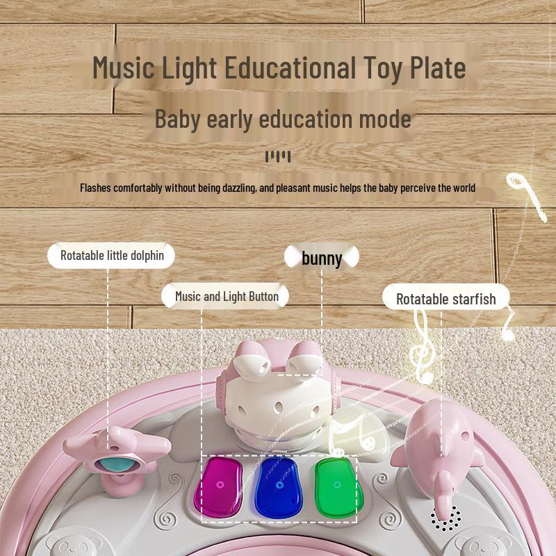 Multifunctional Baby Walker with Music, Lightweight & Foldable for 6-18 Months, Anti-Rollover Design