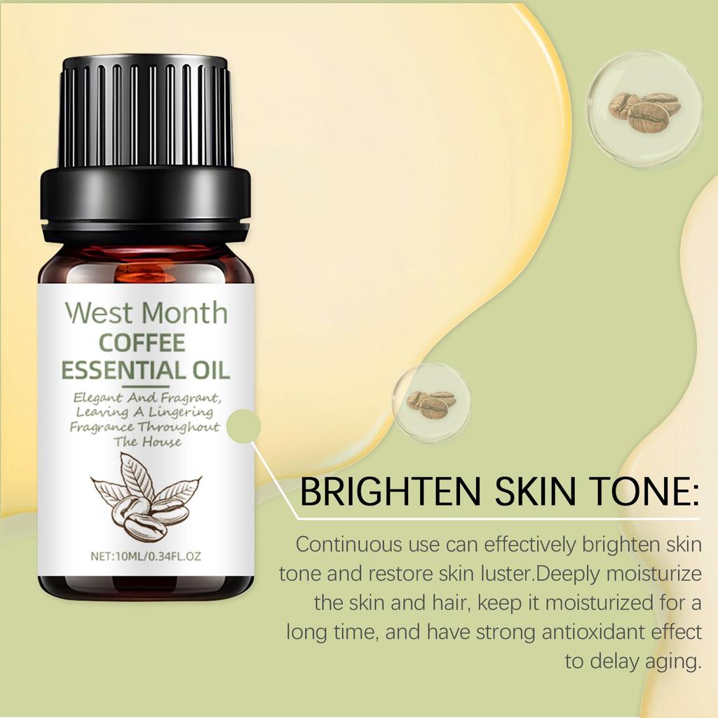 West&Month Coffee Seed Essential Oil Gentle Moisturizing Skin Nourishing Multi-Effect Essence Oil Nourishing Massage Oil 10ml