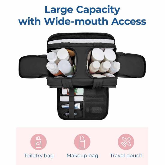 Travel Toiletry Bag Women Large Capacity Zip Around Makeup Bag Puffy Cosmetic