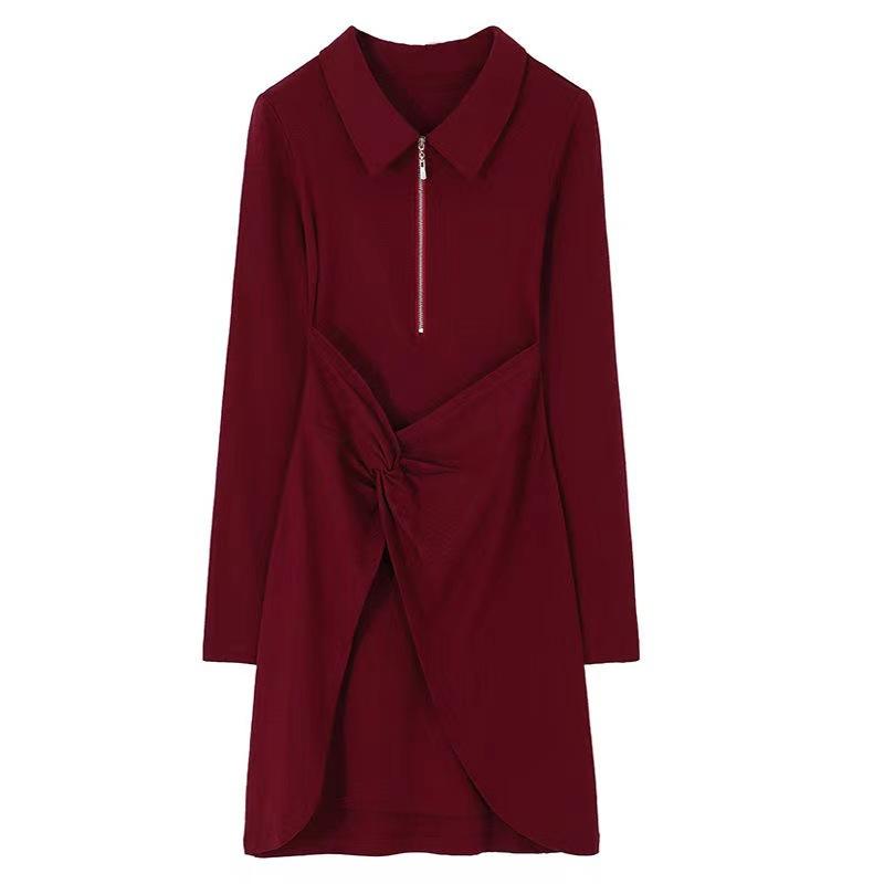 Dress temperament, waist design feeling, belly covering and thin dress, slim fit and meat covering, chic and sexy POLO hip skirt