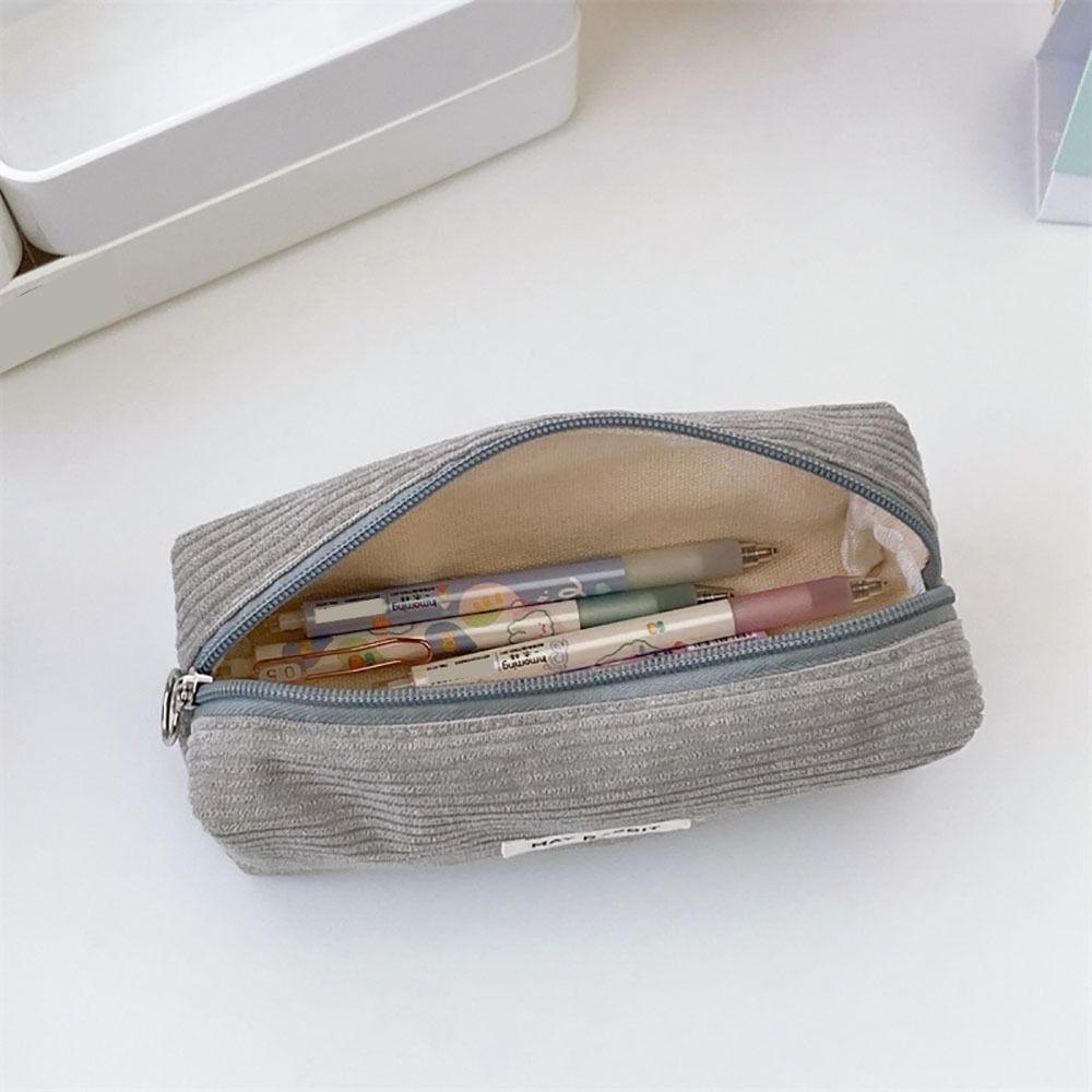 Large-capacity Stationery Storage Bag Corduroy Pen Pouch High Quality Pencil Box