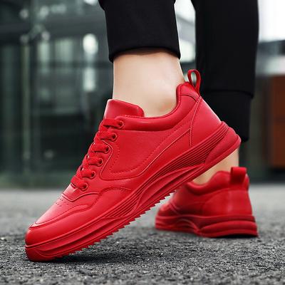 Red Men's Shoes 2025 New Spring and Autumn Non-slip Low-top Board Shoes Male Young Students Leisure Sports Shoes Large Size 46