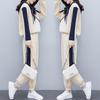 Casual sports suit women's 1116 spring and autumn new large-size women's clothing splicing sweater fashionable and thin foreign two-piece set
