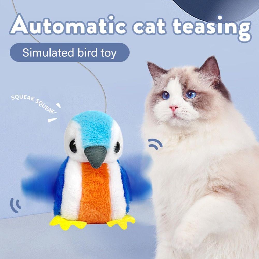 Vivid Chirping Interactive Chirping Bird Cat Toy Hanging Flapping Bird Cat Toy  for Indoor Cats