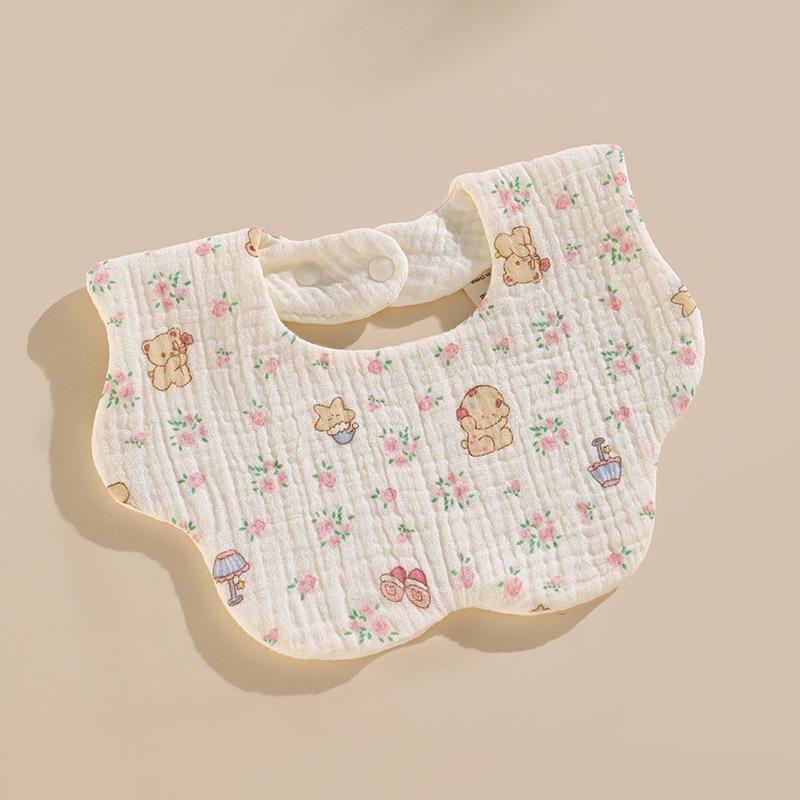 Six-Layer Cotton Petal Bib for Newborns, Boys & Girls - Thin, Soft & Absorbent