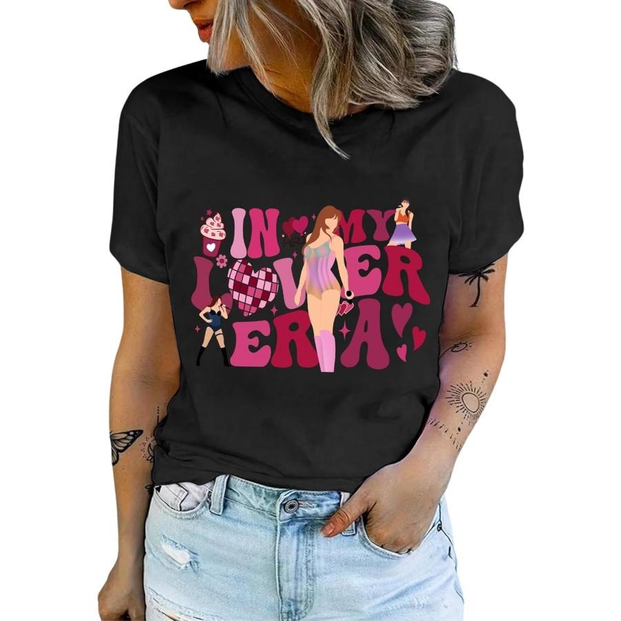 EVELUST Womens Country Concert Shirt - Cute Music Festival Graphic Tee World Tour Outfit Fan Lover Costume Letter Print Top(2) S
