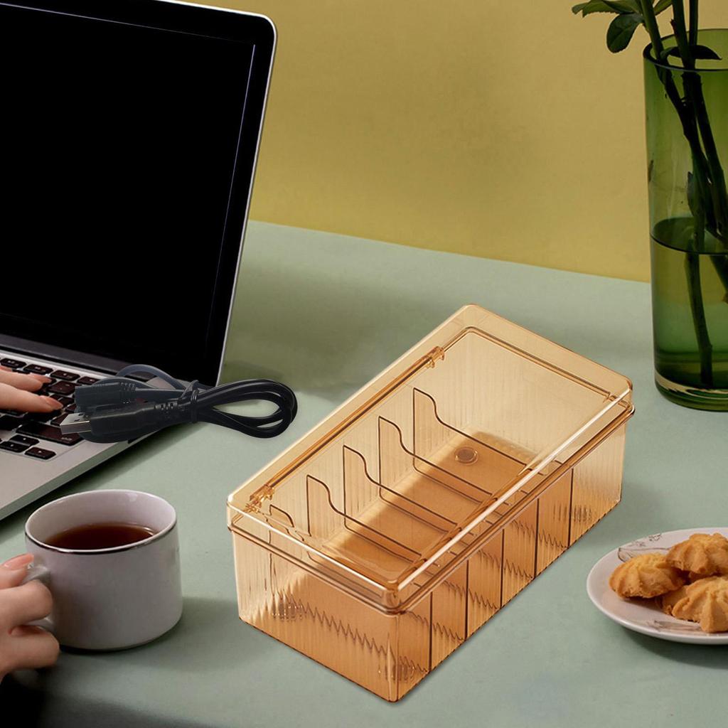 Cable Box, Management Box with Compartments for Office Desk