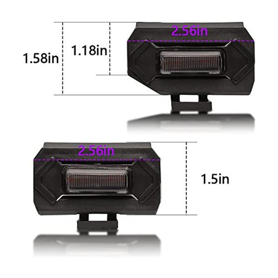 4Pcs Car Smoke Lens LED Grille Light Kit Amber Lamp For 2020-2021 Toyota Tacoma