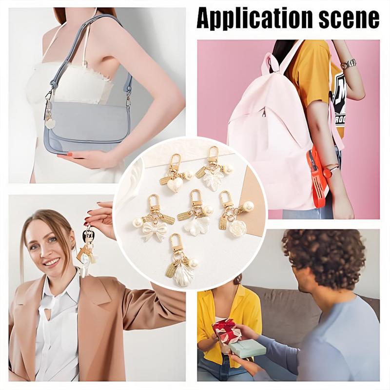 1 Elegant Tassel Gift Keychain Cute Keychain Vintage Bow Luxurious Pearl