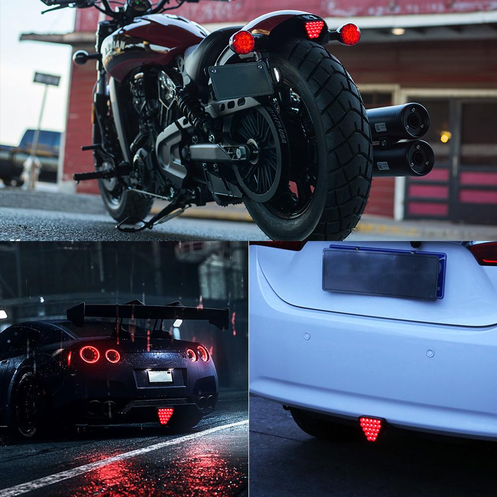 Indicator Triangle Rear Brake Light Warning Strobe Stop Red Rear Bumper Light