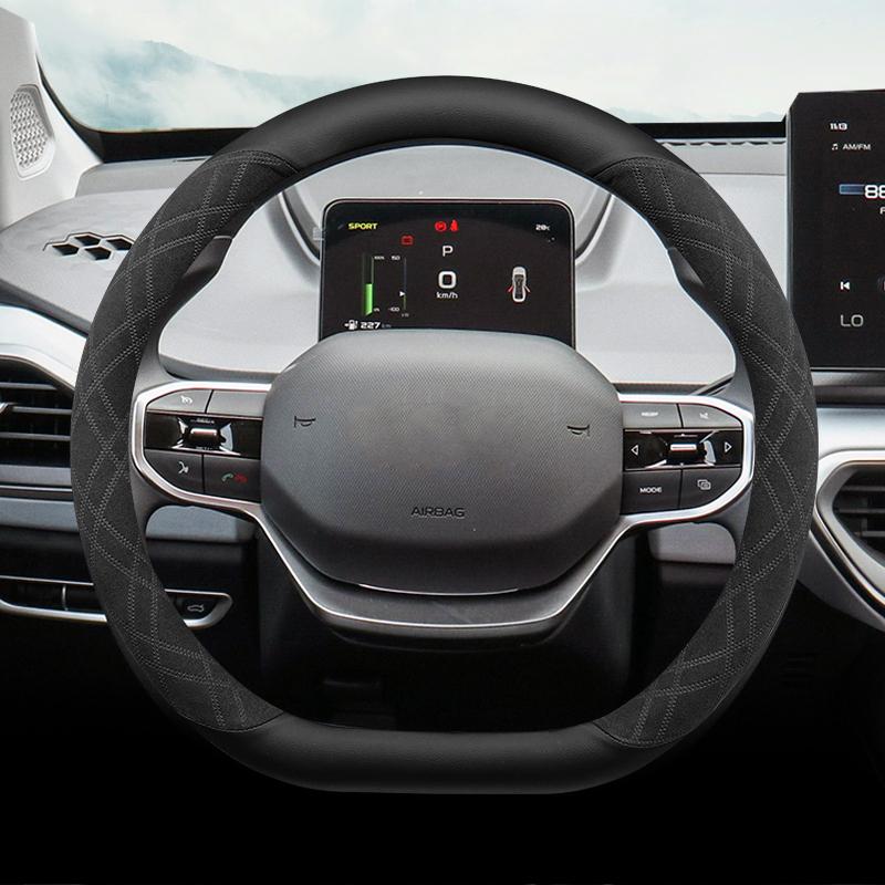 Suede Car Steering Wheel Cover Breathable Anti Slip Leather Auto Interior Accessories For Geely Geometry C   2022