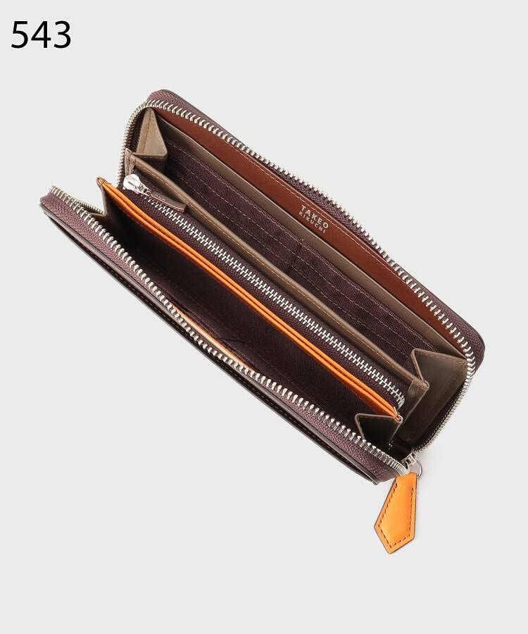 Takeo Kikuchi Antique Leather Long Wallet with Zip-Around Closure, Men's, Black (519) 07001531