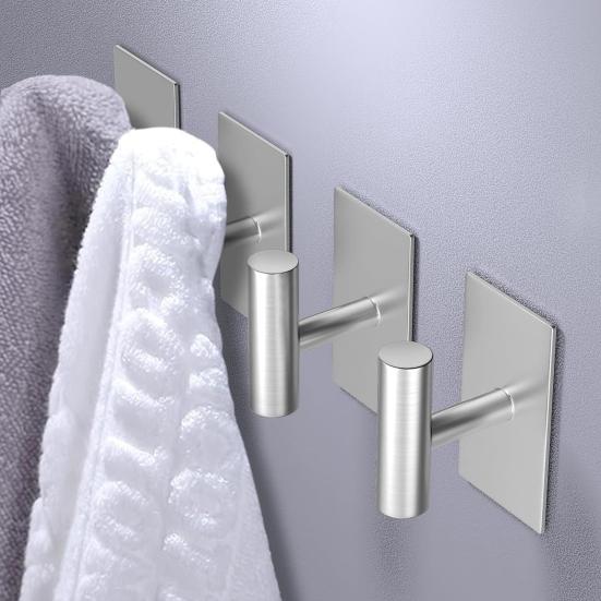 1/5Pcs Towel Hangers Storage Hooks Strong Load-bearing Simple Installation Self-Adhesive Wall Mount Hanging Hooks