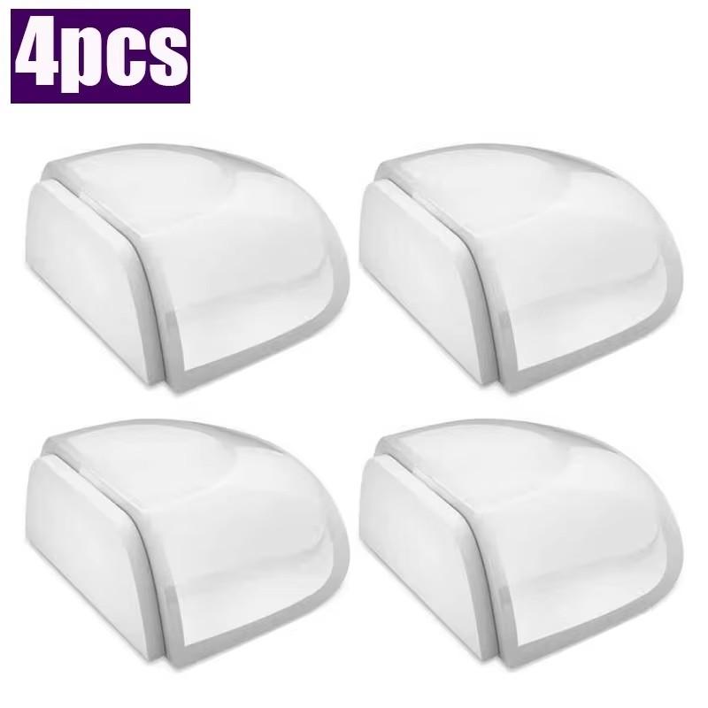 Transparent Self Adhesive Door Draft Stopper Floor Mounted Door Stop for Wall Furniture Door Handle Protection Home Improvement